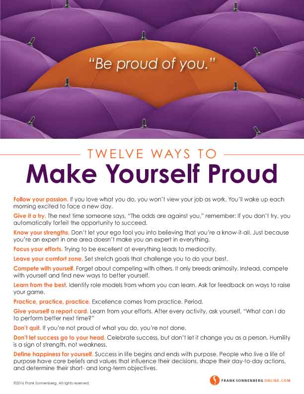 12 Ways To Make Yourself Proud