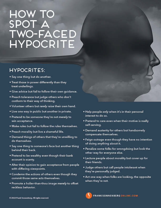 How to Spot a Two-Faced Hypocrite